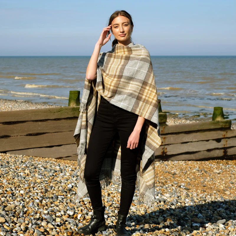 Lambswool Poncho in Mackellar Tartan - Image 3