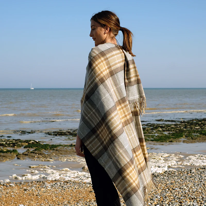 Lambswool Poncho in Mackellar Tartan - Image 4