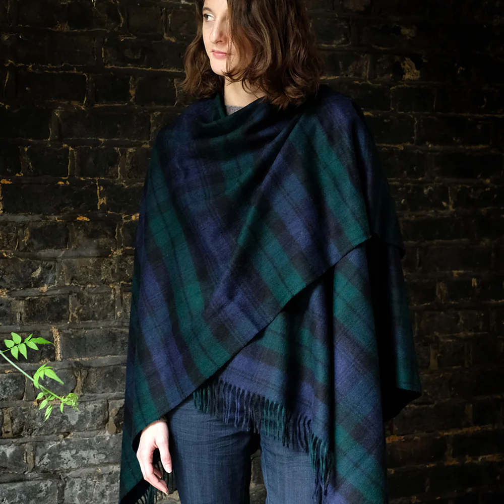 Mini Poncho in Black Watch Tartan - Image 3
