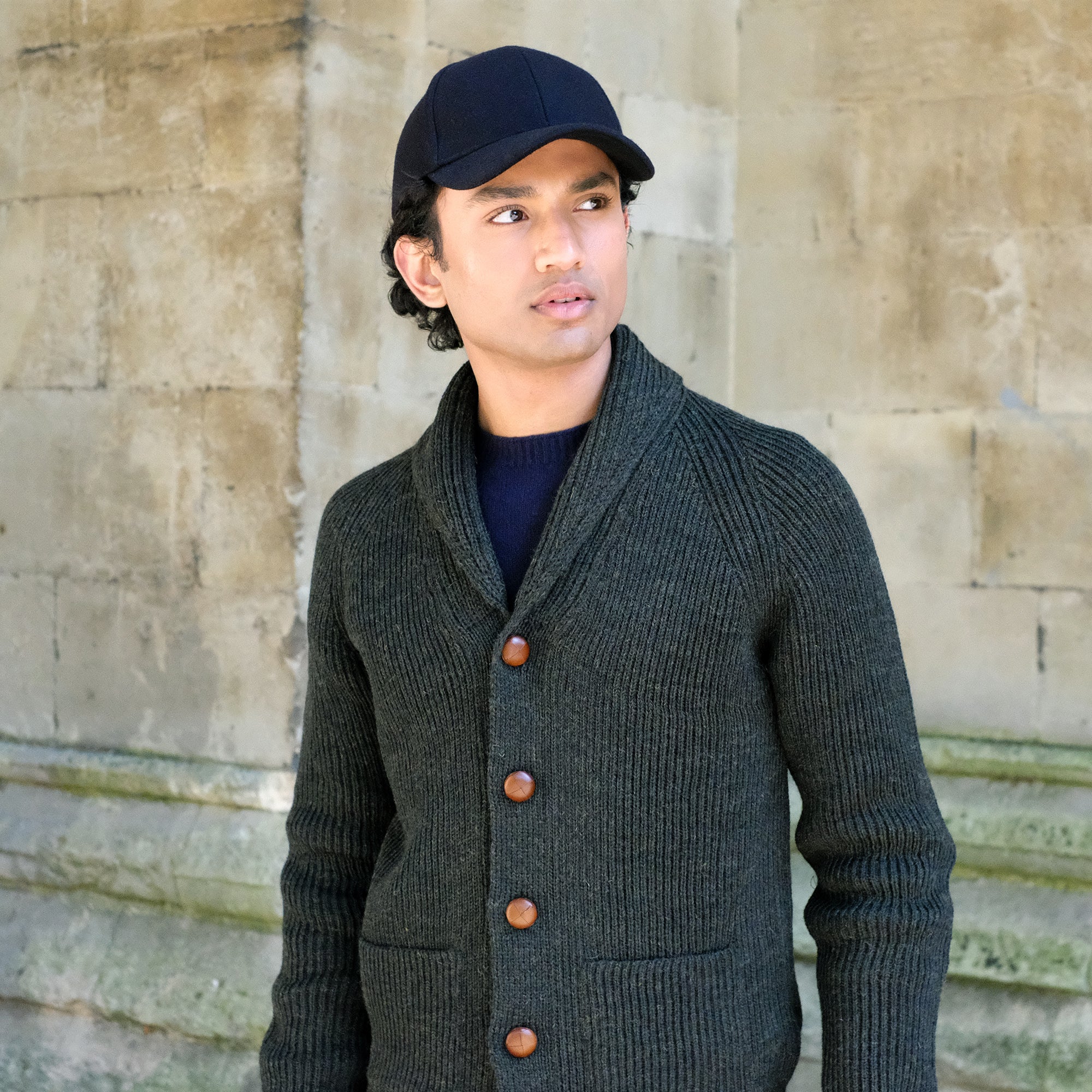 Shawl Neck Cardigan in Green - Image 4