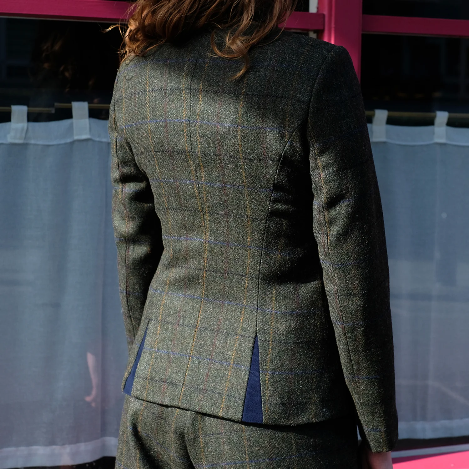 Tweed Riding Jacket in Green Check - Image 5