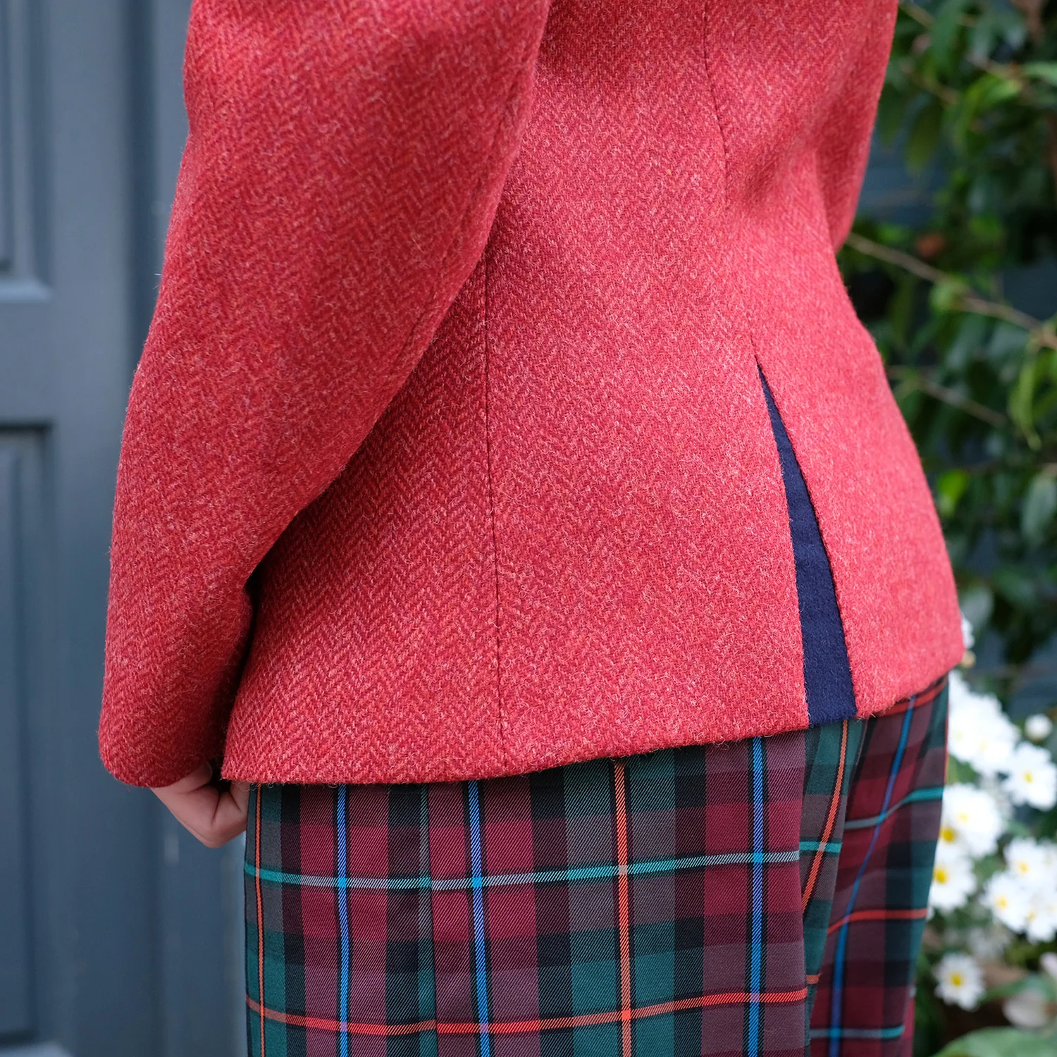 Tweed Riding Jacket in Red Herringbone - Image 5
