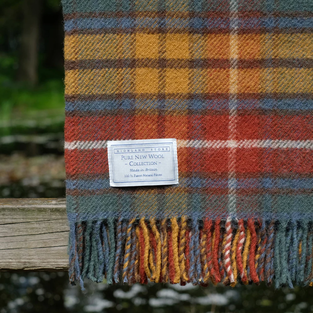 Pure Wool Blanket in Ancient Buchanan Tartan - Image 3