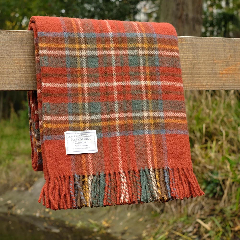 Pure Wool Blanket in Antique Royal Stewart Tartan - Image 3