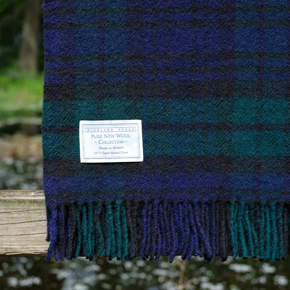 Pure Wool Blanket in Black Watch Tartan - Image 3
