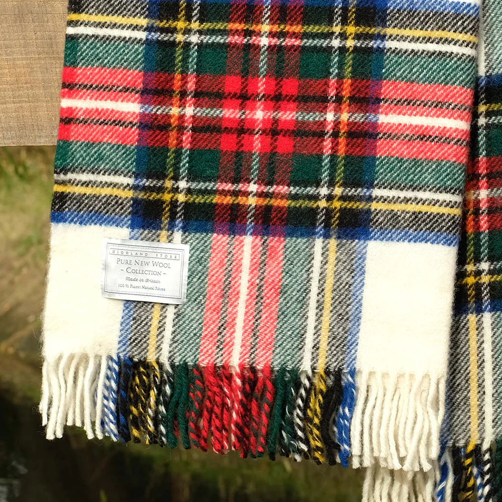 Pure Wool Blanket in Dress Stewart Tartan - Image 3